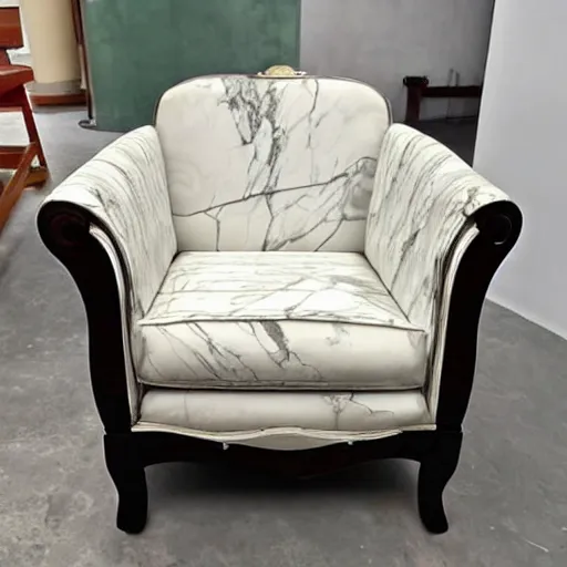 Prompt: photo of chair made out of luxury marble,