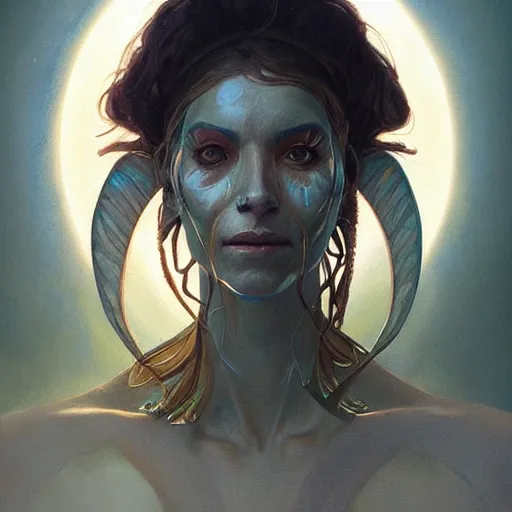 Prompt: portrait of native weird Skinwalker, highly detailed, digital painting, artstation, concept art, smooth, sharp focus, illustration, art by artgerm and greg rutkowski and alphonse mucha