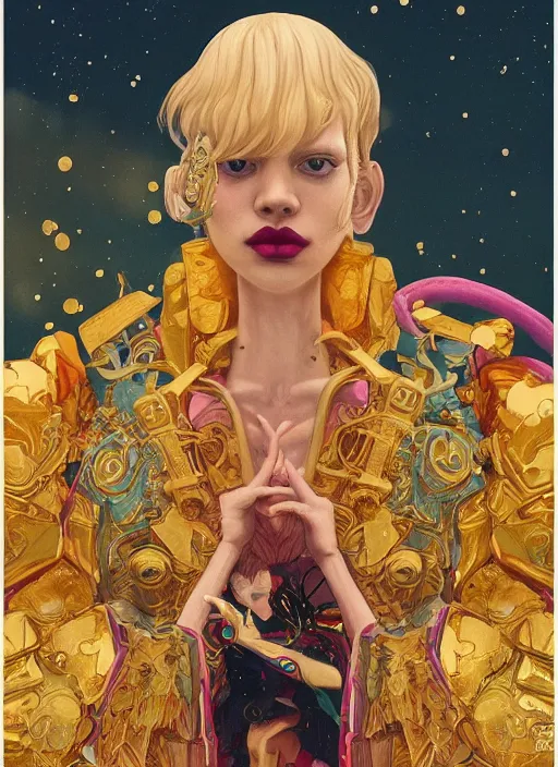 Image similar to gold :: by Martine Johanna and Simon Stålenhag and Chie Yoshii and wlop and Guillermo del toro :: ornate, dynamic, particulate, rich colors, elegant, centered, artstation, smooth, sharp focus, octane render, 3d