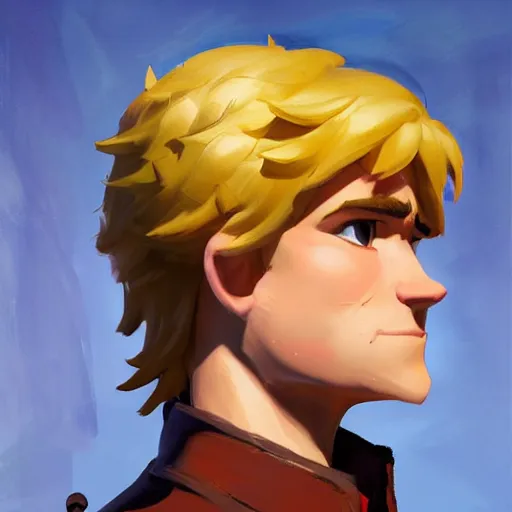 Image similar to greg manchess portrait painting of kristoff from frozen as overwatch character, medium shot, asymmetrical, profile picture, organic painting, sunny day, matte painting, bold shapes, hard edges, street art, trending on artstation, by huang guangjian and gil elvgren and sachin teng