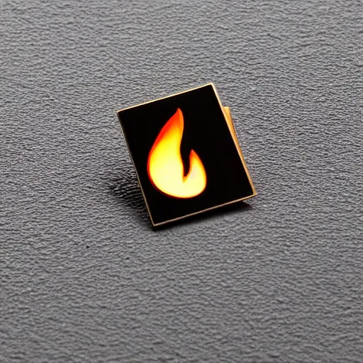 Image similar to a photo of a retro 1 9 6 0 s minimalistic plain fire flames enamel pin, studio lighting, behance