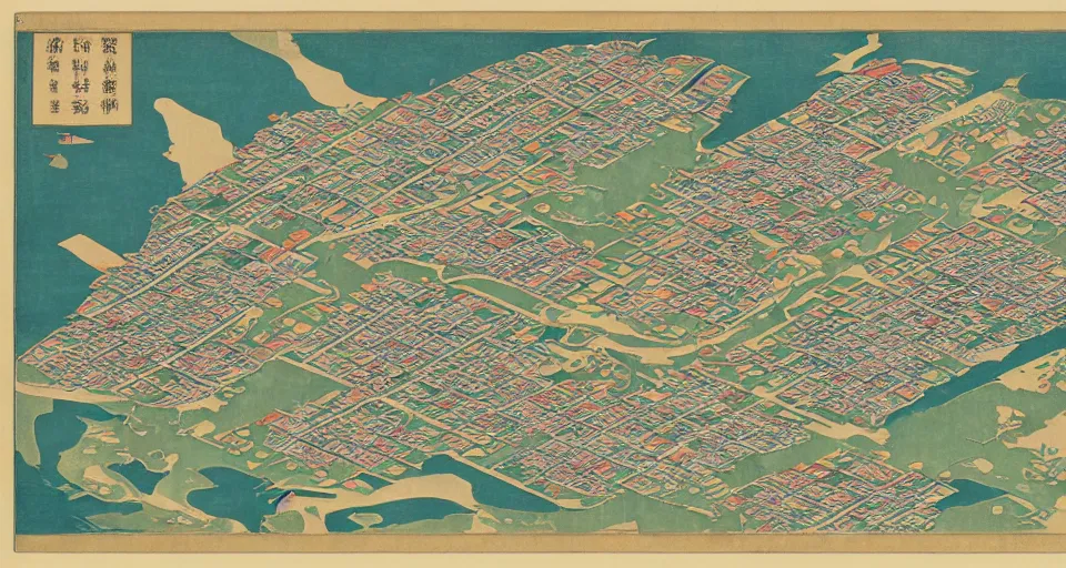 Prompt: 3 d isometric information map of a city island. time series charts, pie plots and other modern graphics. diego rivera ( ukiyo - e influence ). botanical illustration. hyperdetailed.