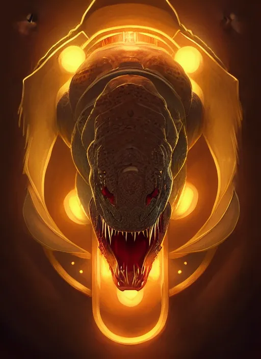 Image similar to symmetry!! portrait of renekton, league of legends, glowing lights!! intricate, elegant, highly detailed, digital painting, artstation, concept art, smooth, sharp focus, illustration, art by artgerm and greg rutkowski and alphonse mucha