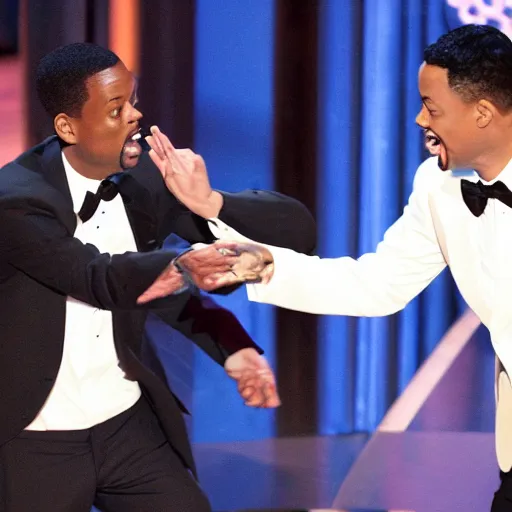 Image similar to photo of chris rock slapping will smith at the oscar's