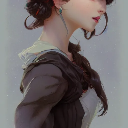 Image similar to portrait of snow white, girl, disney, highly detailed, digital painting, artstation, concept art, smooth, sharp focus, illustration, art by artgerm and greg rutkowski and alphonse mucha