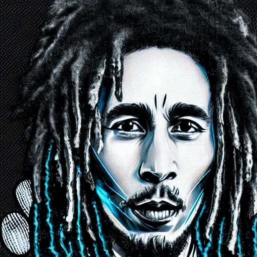 Image similar to cyberpunk bob marley