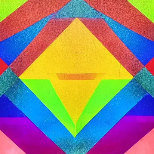 Prompt: 👁 🕳 🌈 geometric colorful
