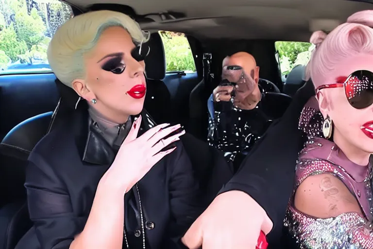 Image similar to lady gaga and judy garland carpool karaoke