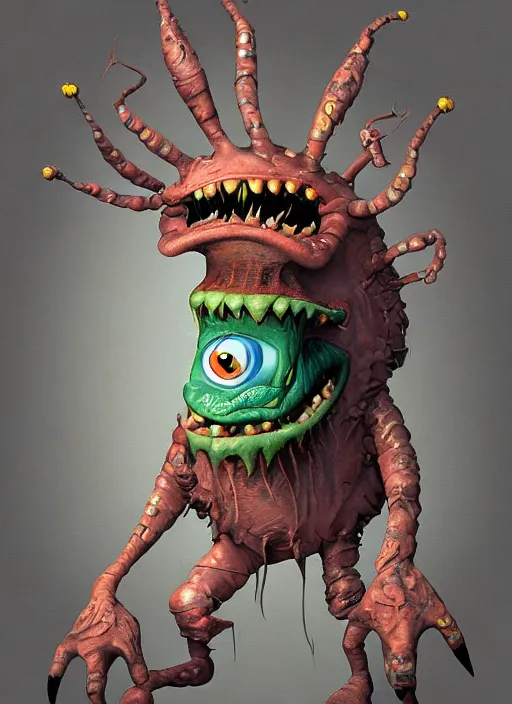 Prompt: an ultra fine detailed painting of an aaahh!!! real monsters garbage man by james gurney, featured on zbrush central, sots art, behance hd, reimagined by industrial light and magic