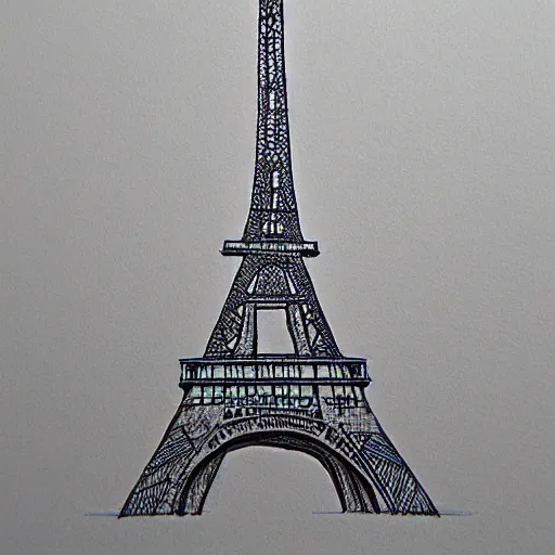 Image similar to rejected eiffel tower designs, paper sketch