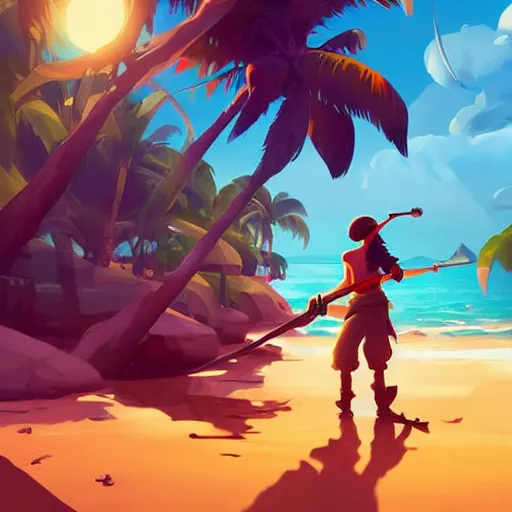 Image similar to painting treasure on sea of thieves game smooth median photoshop filter cutout vector, behance hd by jesper ejsing, by rhads, makoto shinkai and lois van baarle, ilya kuvshinov, rossdraws global illumination