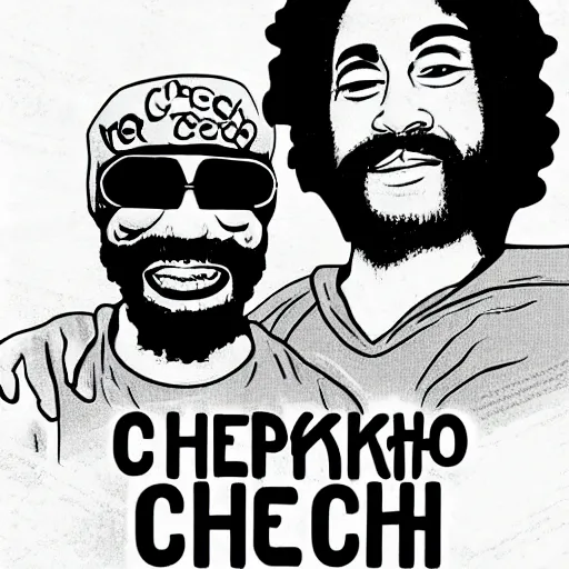 Image similar to cyberpunk cheech and chong