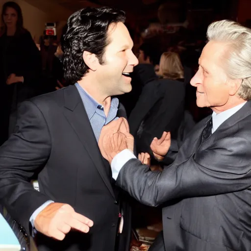 Image similar to paul rudd punching michael douglas in the stomach