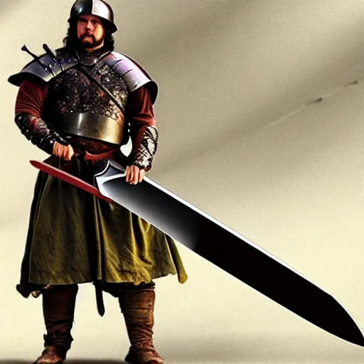 Prompt: a sword too big to be called a sword, too heavy, too large, too rough, it is more like a hunk of iron