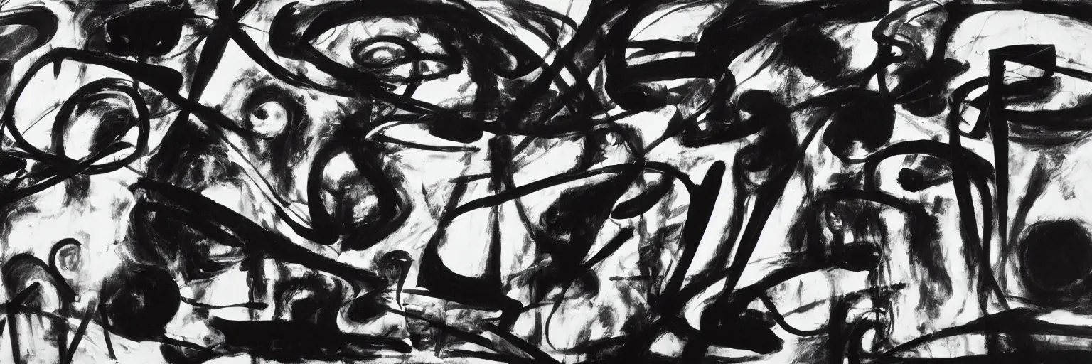 Image similar to visual representation of be - bop jazz music, black and white, abstract, dark, unreal, insightful, philosophical, moma museum,