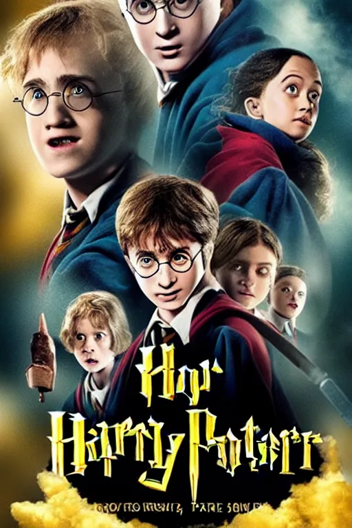 Prompt: harry potter and the golden Goose, movie poster