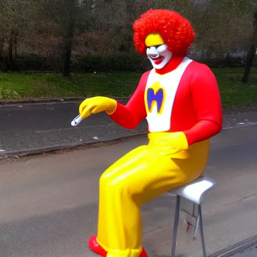 Prompt: ronald mcdonald tracking someone's ip address