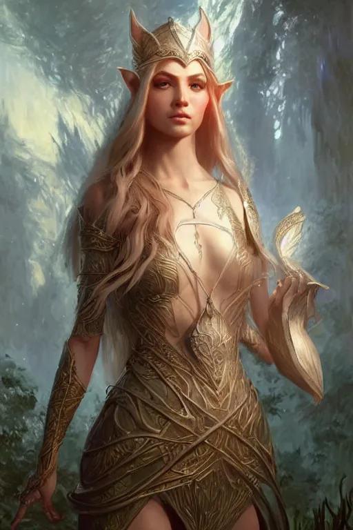 Image similar to beautiful elven princess, accurate anatomy, only two hands, highly detailed, digital painting, artstation, concept art, smooth, sharp focus, illustration, Unreal Engine 5, 8K, art by ross tran and greg rutkowski and claude monet