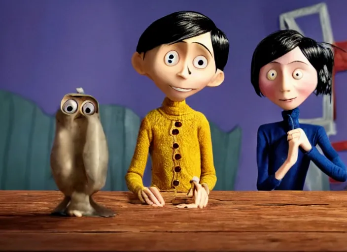 Image similar to a very high resolution image from a new movie. stop motion. coraline. directed by wes anderson