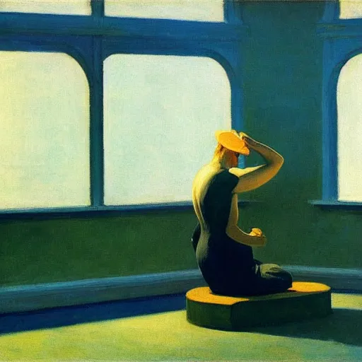 Prompt: elephant by Edward hopper