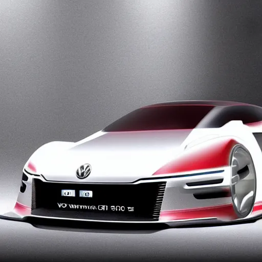 Image similar to a volkswagen r8 v10 concept car in a showroom :: Gran turismo 7 concept art