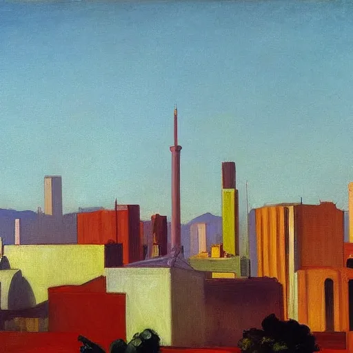 Prompt: São Paulo painted by Edward Hopper