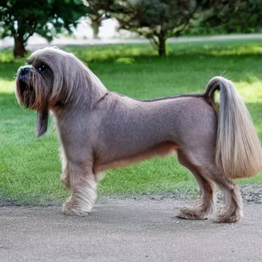 Prompt: an horse shi tzu dog hybrid