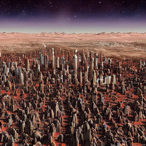 Prompt: Martian city