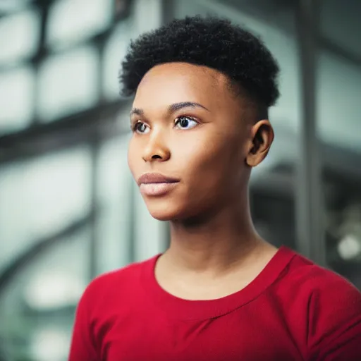 Image similar to a perfect studio photograph of an evolved and augmented human from the year 2150 taken on a Nikon 50mm f/1.8G