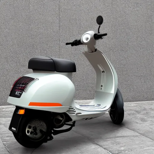 Image similar to cyberpunk Vespa