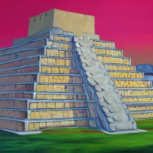 Prompt: a beautiful painting of a ziggurat, photorealist, 4 k