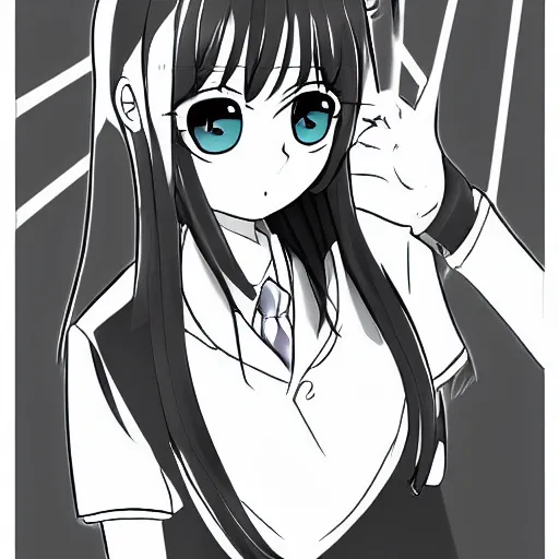 Prompt: Yuri from watamote manga fan art by Nico Tanigawa