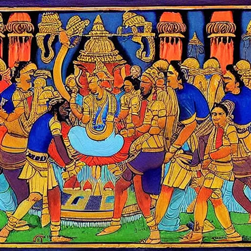 Image similar to a hindu epic about tottenham hotspur