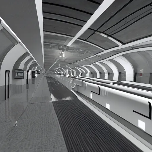 Image similar to an underground metro with a view on space,3d render, realistic, highly detailed, artwork, cinematic, hyper realistic