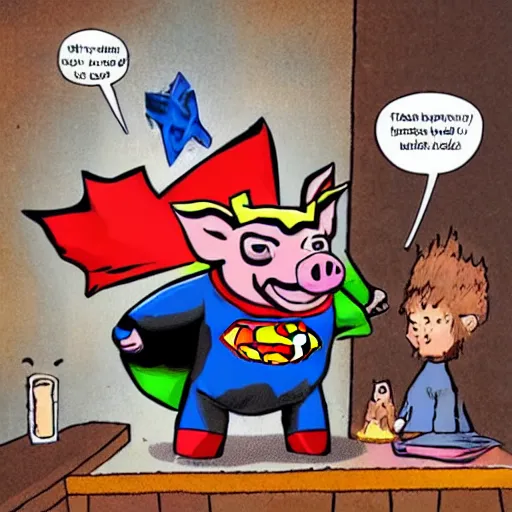 Image similar to pig superhero