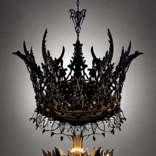 Image similar to king's crown made of dark bronze wings, delicate, fantasy, intricate, elegant, dramatic lighting, emotionally evoking symbolic metaphor, highly detailed, lifelike, photorealistic, digital painting, artstation, concept art, smooth, sharp focus, illustration, art by John Collier and Albert Aublet and Krenz Cushart and Artem Demura and Alphonse Mucha