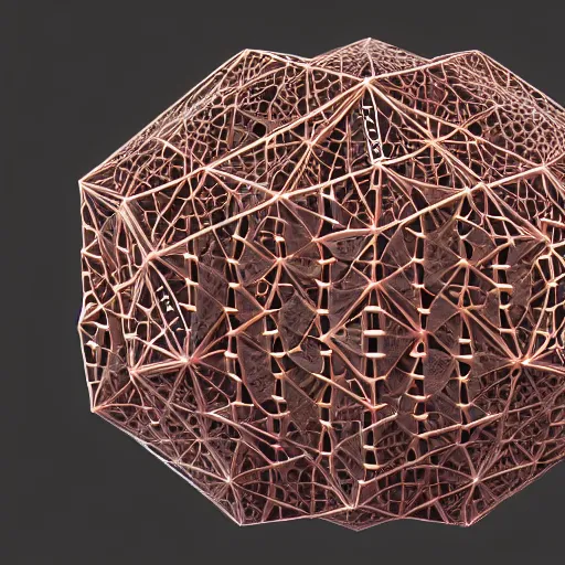 Image similar to 4 d dodecahedron with complex geometric patterns on the surface, soft interior lighting, hyper detailed, 8 k octane render