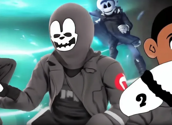 Image similar to etika reacting to sans getting revealed in smash, YouTube video screencap