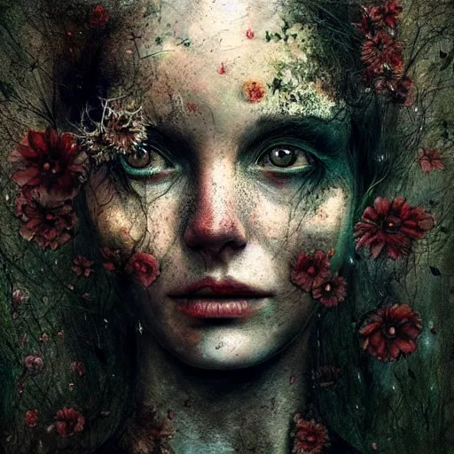 Prompt: Very very very very highly detailed epic portrait of someone with garden inside head by Brooke Shaden, intricate, dystopian, sci-fi, extremely detailed, digital painting, artstation, concept art, smooth, sharp focus, illustration, intimidating lighting, incredible art,