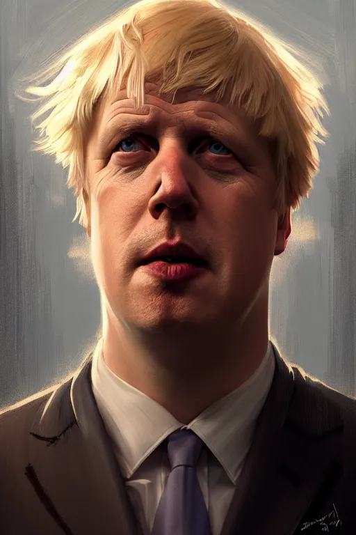 Prompt: boris johnson as patrick the star, realistic portrait, symmetrical, highly detailed, digital painting, artstation, concept art, smooth, sharp focus, illustration, cinematic lighting, art by artgerm and greg rutkowski and alphonse mucha