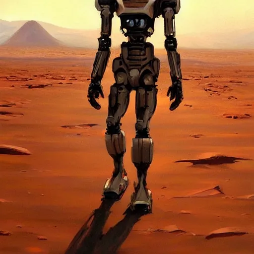 Image similar to a half robot jiraffe walking on mars, trending on artstation, art by greg manchess, guangjian, detailed digital art, artstation hd