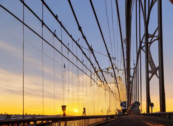 Prompt: A banana peele on the sidney harbour bridge, sunset