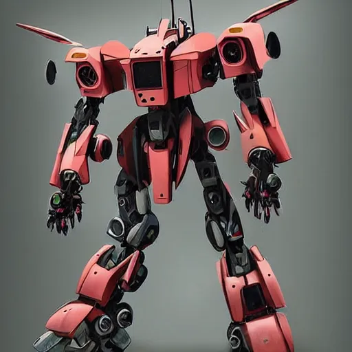 Image similar to a big mech, anime, hyperrealistic