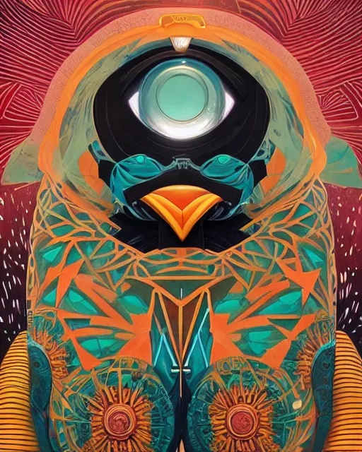 Image similar to Tristan Eaton, victo ngai, peter mohrbacher, artgerm portrait of a symmetrical penguin