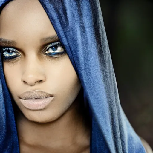 Download Beautiful Black Woman With Blue Eyes Wallpaper