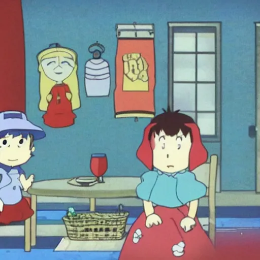 Prompt: blues clues in ponyo anime