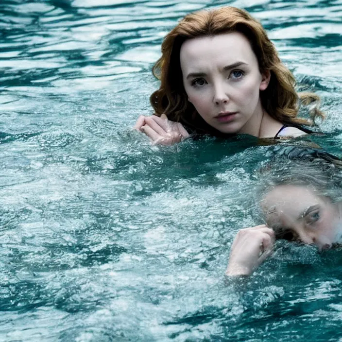 Image similar to jodie comer looking peaceful in the water, beautiful movie stills