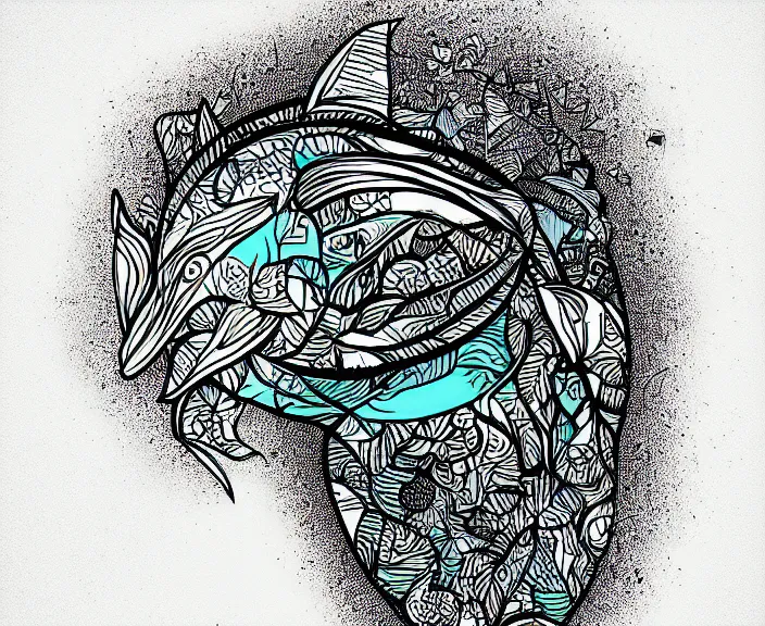 Image similar to Hybrid Between a Human and an Dolphin, Digital Art, Cartoon Style