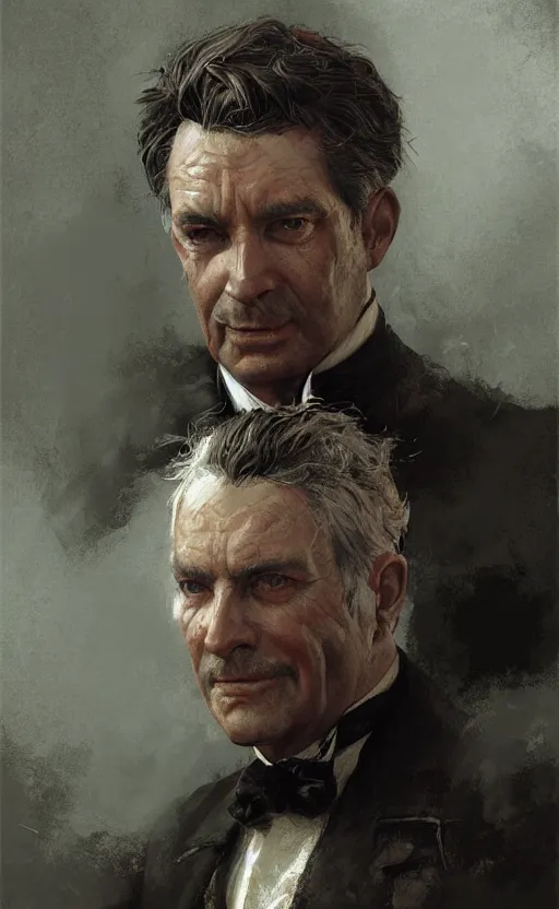 Image similar to portrait of victorian politician, male, detailed face, fantasy, highly detailed, cinematic lighting, digital painting by craig mullins