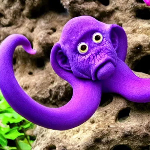Image similar to purple monkey octopus